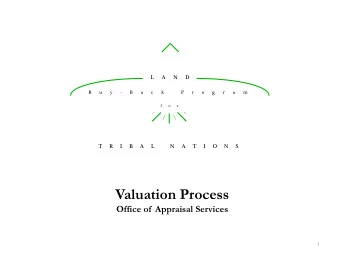 Valuation Process  Office of  Appraisal Services  1  What is the Buy-Back Program?  The Land