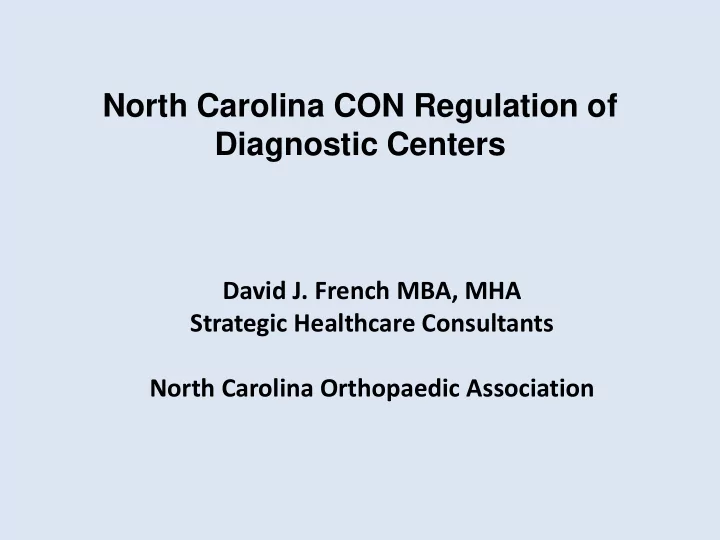 north carolina con regulation of