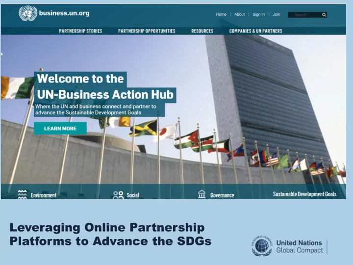 leveraging online partnership platforms to advance the