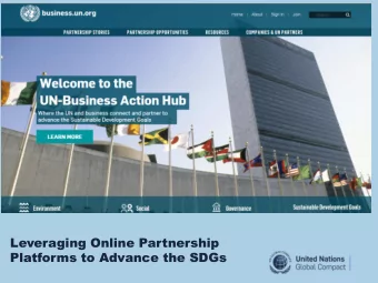 Leveraging Online Partnership  Platforms to Advance the SDGs Key Hub Functions   All  ll  Ov