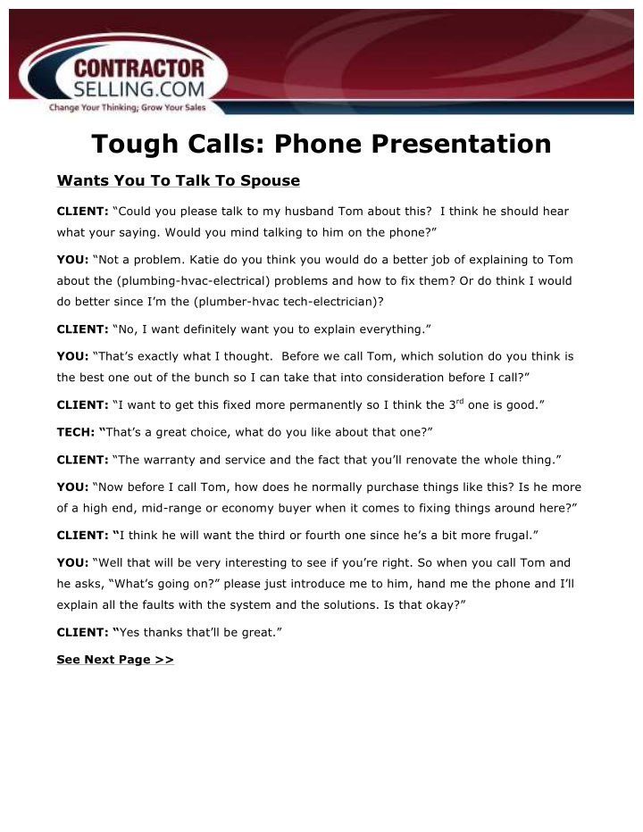 tough calls phone presentation