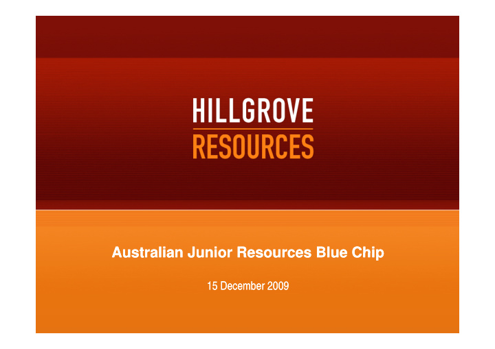 australian junior resources blue chip australian junior