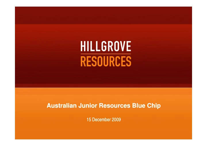 australian junior resources blue chip australian junior