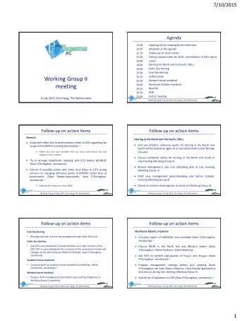 Working Group II  Western horse mackerel  15:30  Northeast Atlantic mackerel  meeting  16:00