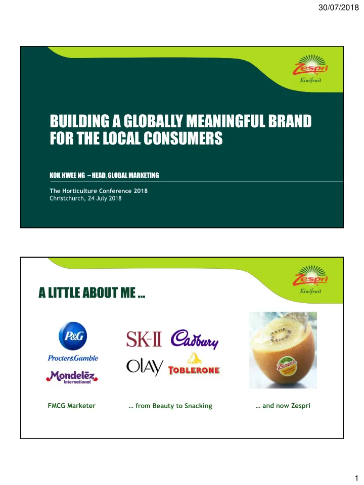 building a globally meaningful brand for the local