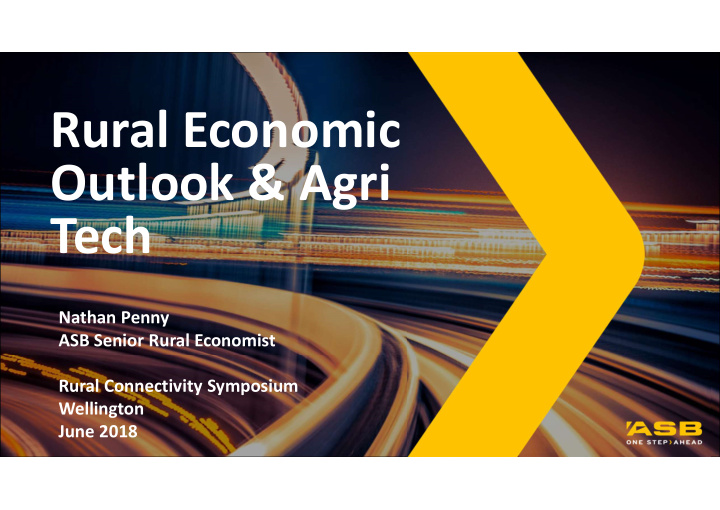 rural economic outlook agri tech
