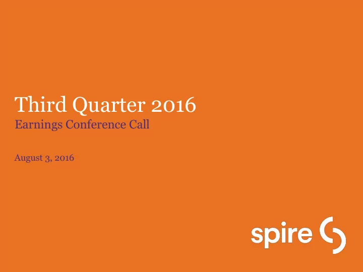 third quarter 2016