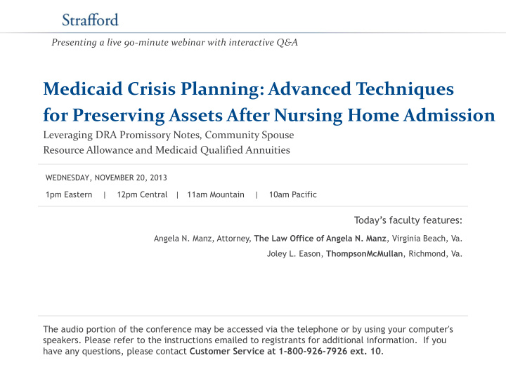 medicaid crisis planning advanced techniques for