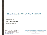 legal care for living with als