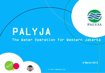 PALYJA  PALYJA  The W  he Water  ater O  Oper  perat  ation  on f  for  or Wes  este  tern J  n