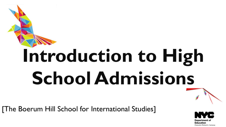 introduction to high school admissions
