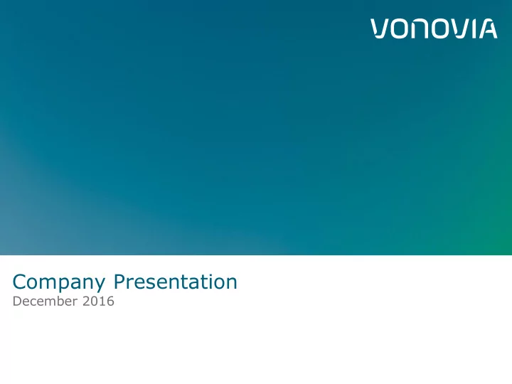 company presentation