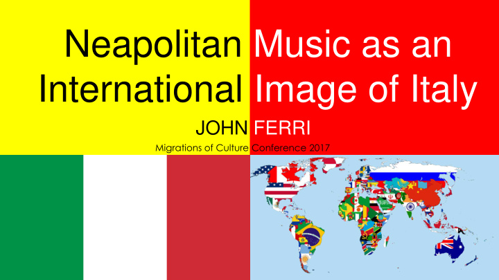 neapolitan music as an international image of italy