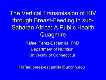 The Vertical Transmission of HIV  through Breast-Feeding in sub-  Saharan Africa: A Public Health