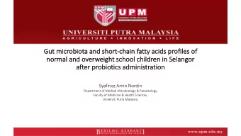 Gu  Gut mi  microbiota and short-cha  chain  n fatty aci  cids  ds pr  profiles  es of  no  normal