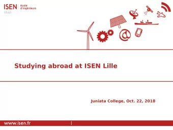 Studying abroad at ISEN Lille  Juniata College, Oct. 22, 2018  whoami  Gabriel Chnevert  Applied
