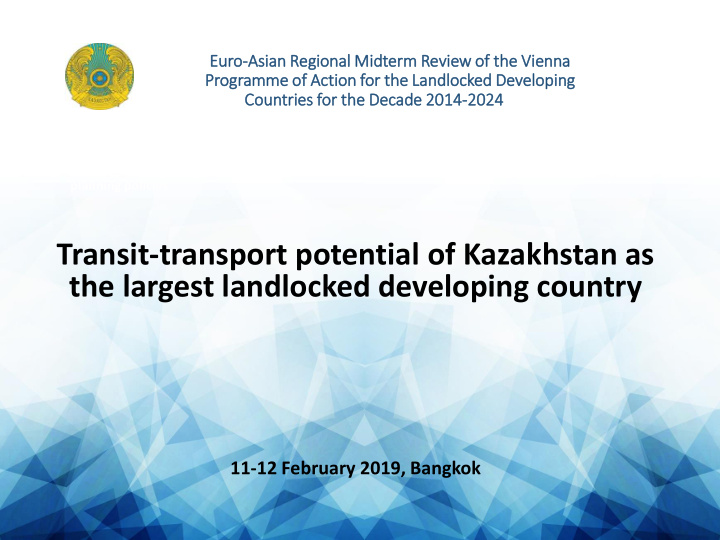 transit transport potential of kazakhstan as the largest