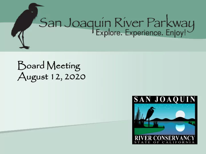 board m meet eeting aug ugus ust 12 12 2020 2020 welco
