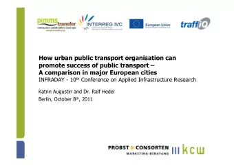 How urban public transport organisation can  promote success of public transport   A comparison