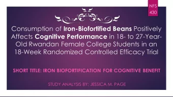 Consumption of Iron-Biofortified Beans Positively Affects Cognitive Performance in 18- to 27-Year-