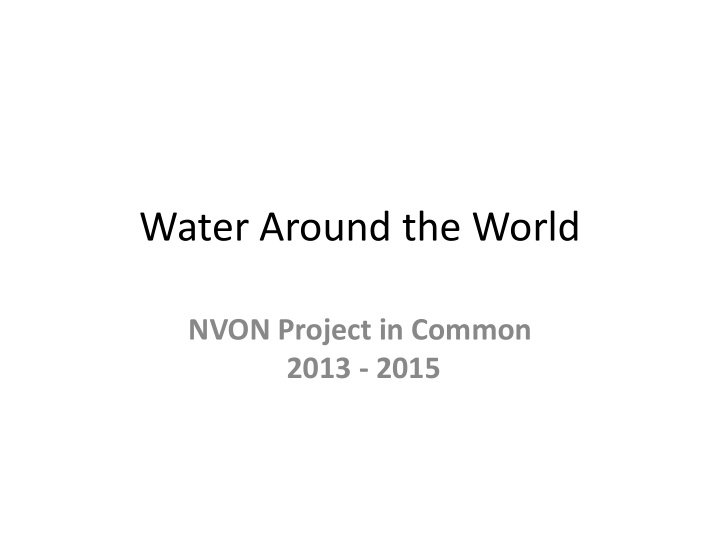 water around the world
