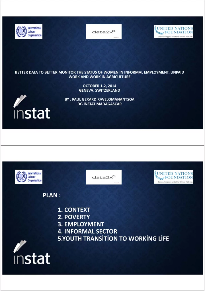 plan 1 context 2 poverty 3 employment 4 informal sector 5