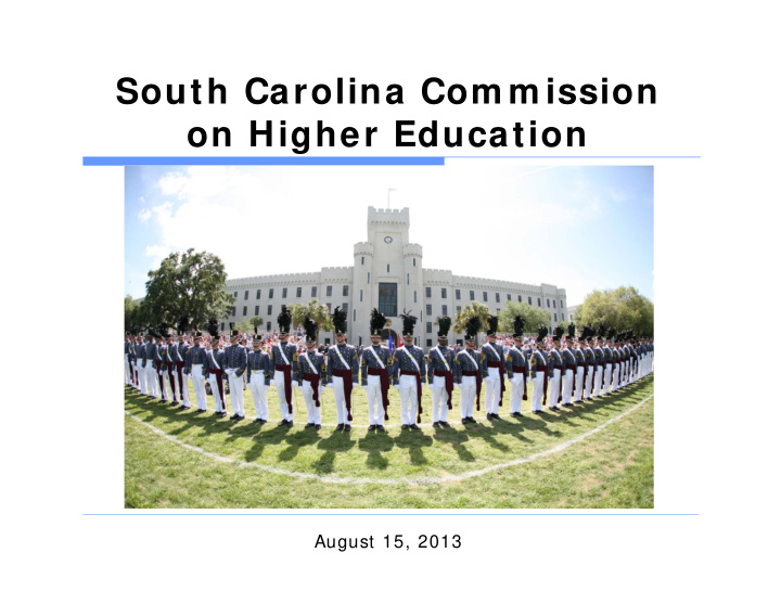 south carolina com m ission on higher education