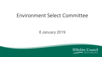 Environment Select Committee  8 January 2019  1  Councillor Pauline Church  Cabinet member for