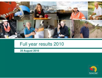 Full year results 2010  25 August 2010  Agenda  Introduction &amp; highlights  Patrick