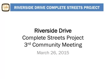 3 rd Community Meeting  March 26, 2015  Provi  viding  ding Feedb  dbac  ack  Sign-In with