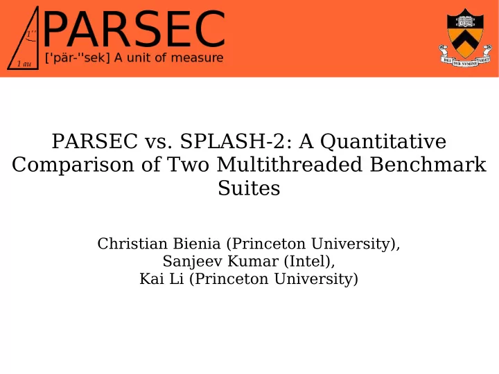 parsec vs splash 2 a quantitative comparison of two