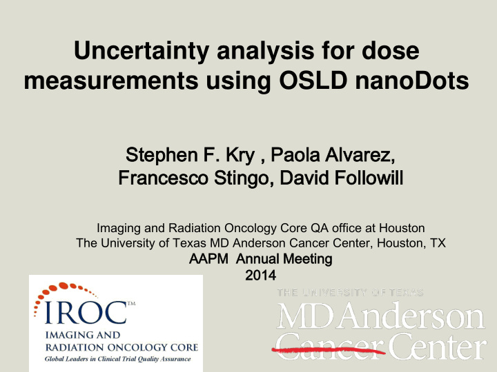 measurements using osld nanodots