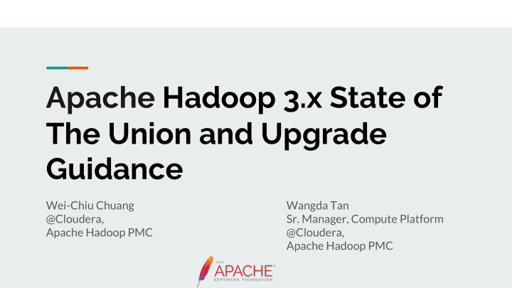 apache hadoop 3 x state of the union and upgrade guidance