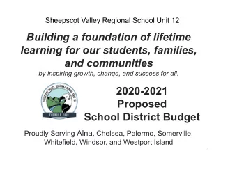 Building a foundation of lifetime  learning for our students, families, and communities  by