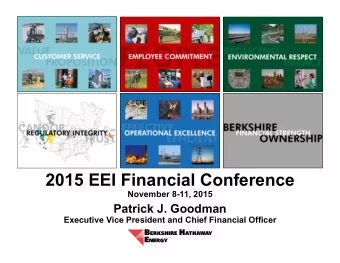 2015 EEI Financial Conference  November 8-11, 2015  Patrick J. Goodman  Executive Vice President