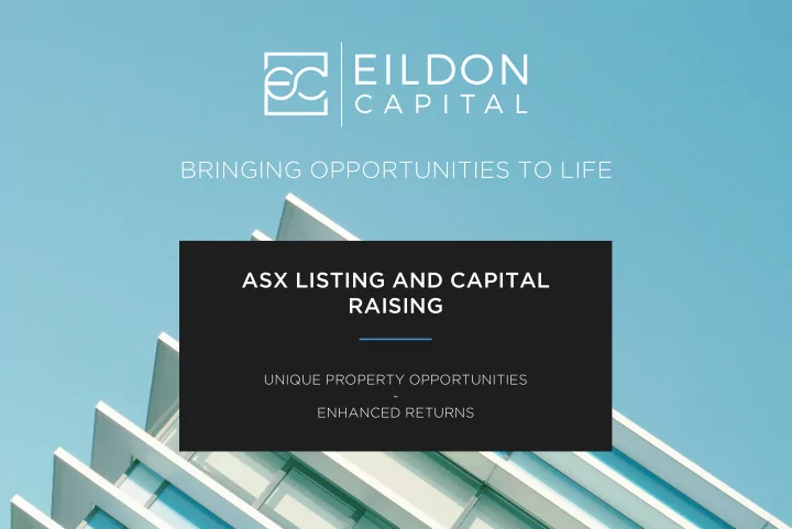 bringing opportunities to life