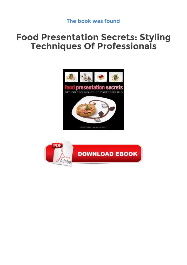 food presentation secrets styling techniques of