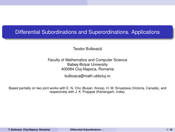 differential subordinations and superordinations