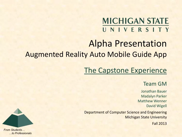 alpha presentation