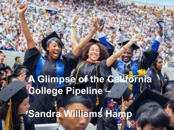 A Glimpse of the California  Communications Update  College Pipeline   Sandra Williams Hamp