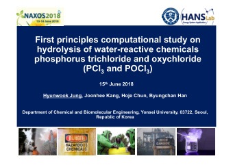 First principles computational study on  hydrolysis of water-reactive chemicals  phosphorus