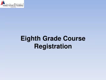 Registration  Todays Program:  Options in the HS  HS Credits  Alignment of the