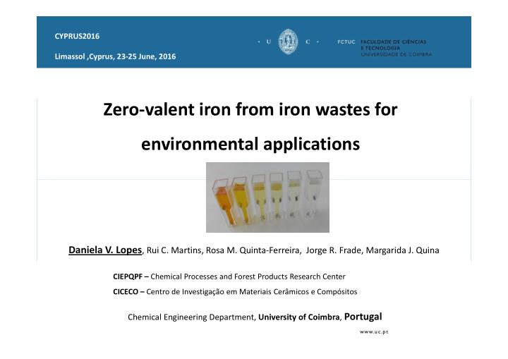 zero valent iron from iron wastes for environmental