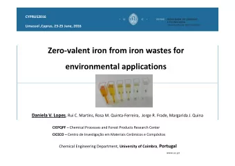 Zero  valent iron from iron wastes for environmental applications Daniela V. Lopes , Rui C.
