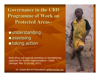 Governance in the CBD  Governance in the CBD  Programme of Work on  Programme of Work on  Protected