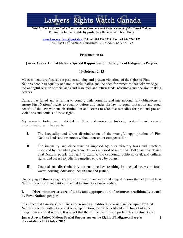 ngo in special consultative status with the economic and
