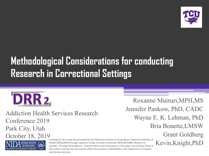 methodological considerations for conducting research in