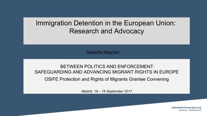 immigration detention in the european union research and