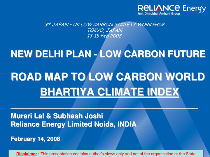 road map to low carbon world road map to low carbon world