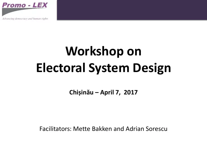workshop on